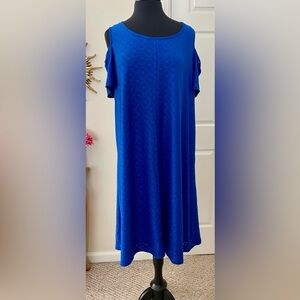 NWOT - Catherines Vibrant Blue Lace Long Sleeve Dress